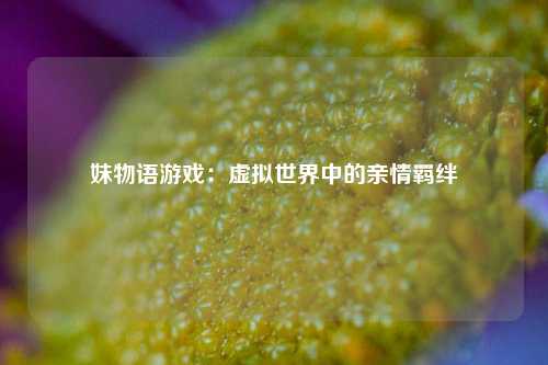妹物语游戏：虚拟世界中的亲情羁绊